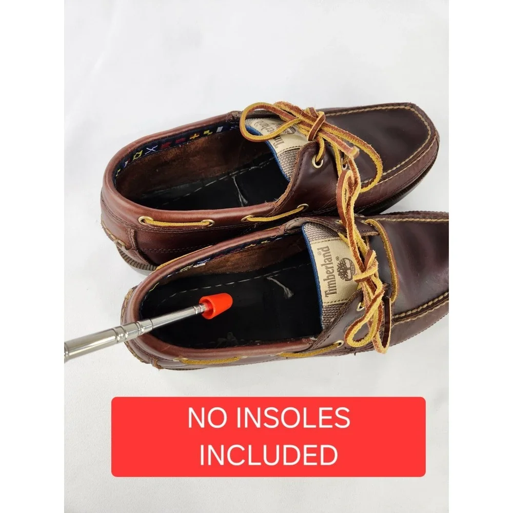 Timberland Classic 2 Eye Boat Shoes Men 9.5 Wide Brown Leather Deck Earthkeepers